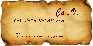 Csikós Valéria névjegykártya